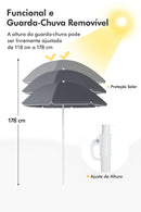 Conjunto Duo Luxo Outdoor – Cadeiras Dobráveis com Guarda‑Sol e Cooler Integrado