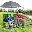 Conjunto Duo Luxo Outdoor – Cadeiras Dobráveis com Guarda‑Sol e Cooler Integrado
